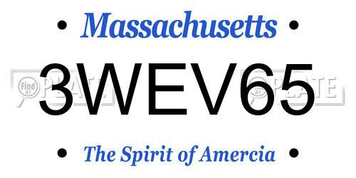 3WEV65 Massachusetts License Plate