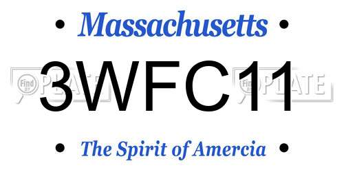 3WFC11 Massachusetts License Plate