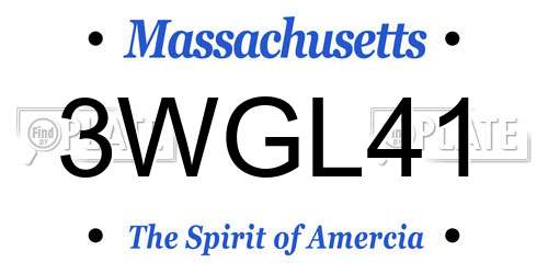 3WGL41 Massachusetts License Plate