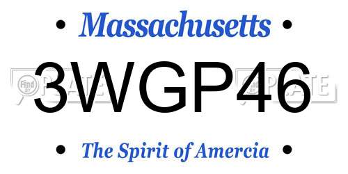 3WGP46 Massachusetts License Plate