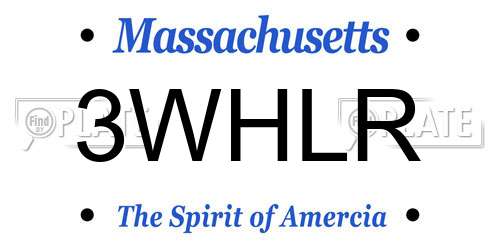 3WHLR Massachusetts License Plate