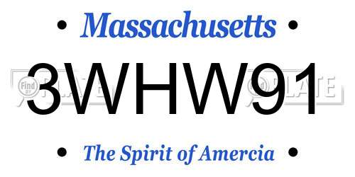 3WHW91 Massachusetts License Plate