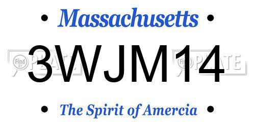 3WJM14 Massachusetts License Plate