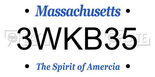 3WKB35 Massachusetts License Plate