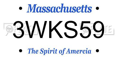 3WKS59 Massachusetts License Plate
