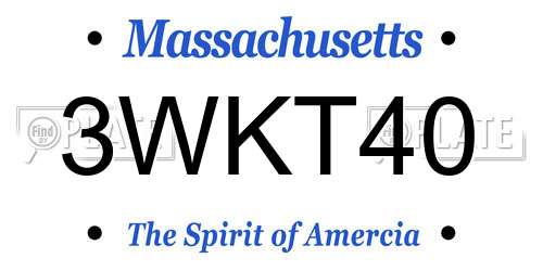 3WKT40 Massachusetts License Plate
