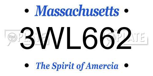 3WL662 Massachusetts License Plate