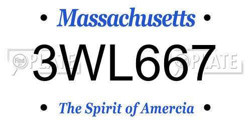 3WL667 Massachusetts License Plate