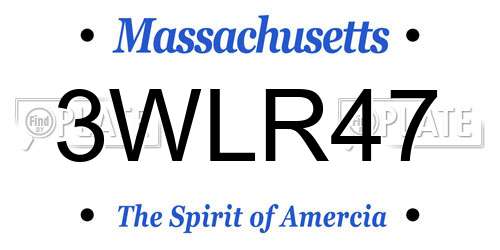 3WLR47 Massachusetts License Plate