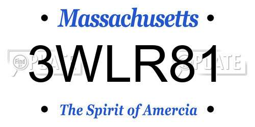3WLR81 Massachusetts License Plate