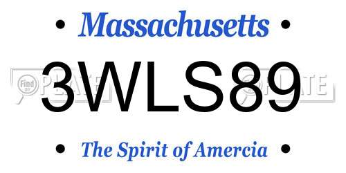 3WLS89 Massachusetts License Plate