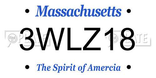 3WLZ18 Massachusetts License Plate