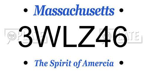 3WLZ46 Massachusetts License Plate