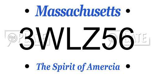 3WLZ56 Massachusetts License Plate