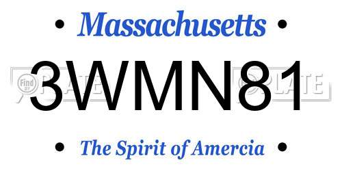 3WMN81 Massachusetts License Plate