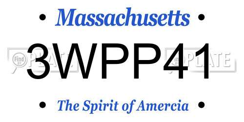 3WPP41 Massachusetts License Plate