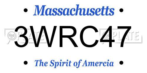 3WRC47 Massachusetts License Plate