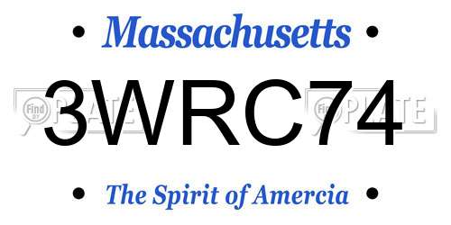 3WRC74 Massachusetts License Plate