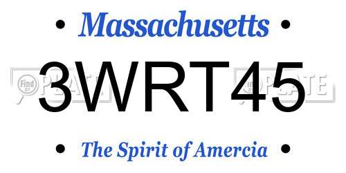 3WRT45 Massachusetts License Plate
