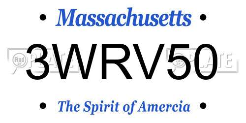 3WRV50 Massachusetts License Plate