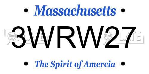 3WRW27 Massachusetts License Plate
