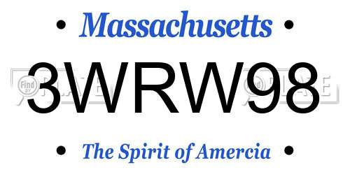 3WRW98 Massachusetts License Plate