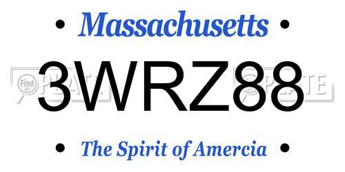 3WRZ88 Massachusetts License Plate