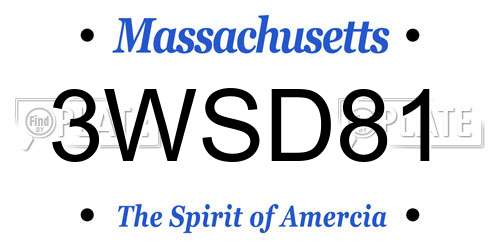 3WSD81 Massachusetts License Plate