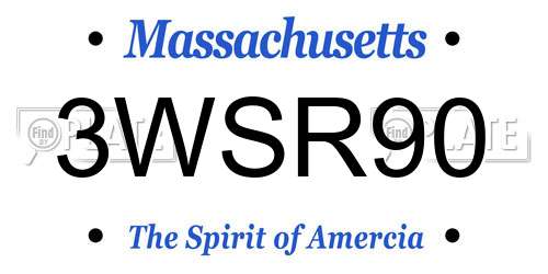 3WSR90 Massachusetts License Plate