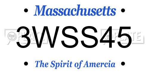 3WSS45 Massachusetts License Plate