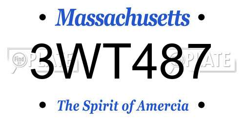 3WT487 Massachusetts License Plate