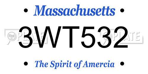 3WT532 Massachusetts License Plate