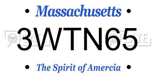3WTN65 Massachusetts License Plate