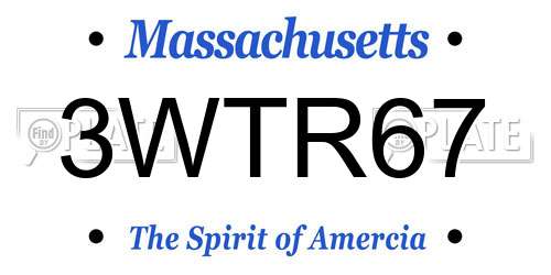 3WTR67 Massachusetts License Plate