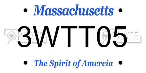3WTT05 Massachusetts License Plate