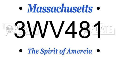 3WV481 Massachusetts License Plate