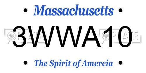 3WWA10 Massachusetts License Plate