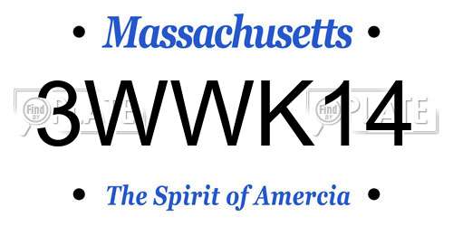3WWK14 Massachusetts License Plate