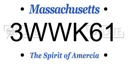 3WWK61 Massachusetts License Plate