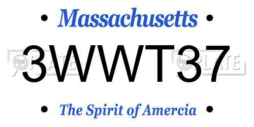 3WWT37 Massachusetts License Plate