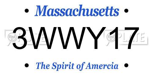 3WWY17 Massachusetts License Plate