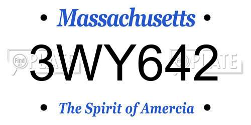 3WY642 Massachusetts License Plate