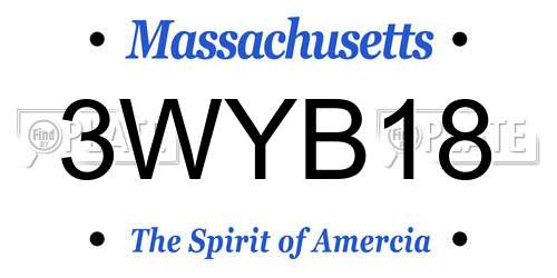 3WYB18 Massachusetts License Plate
