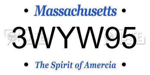 3WYW95 Massachusetts License Plate