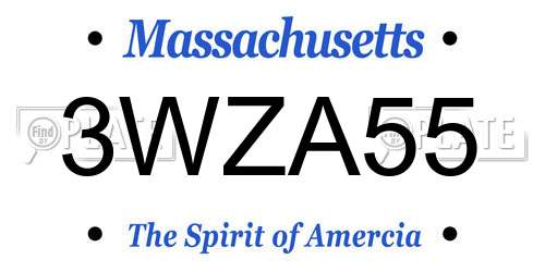3WZA55 Massachusetts License Plate