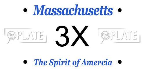 3X Massachusetts License Plate