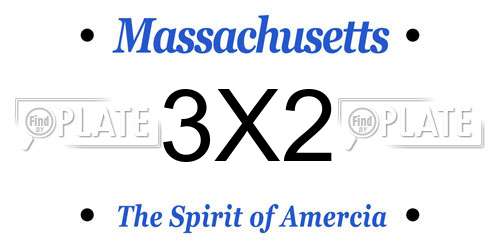 3X2 Massachusetts License Plate