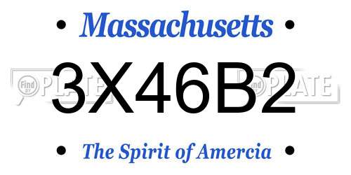 3X46B2 Massachusetts License Plate