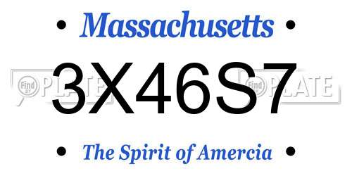 3X46S7 Massachusetts License Plate