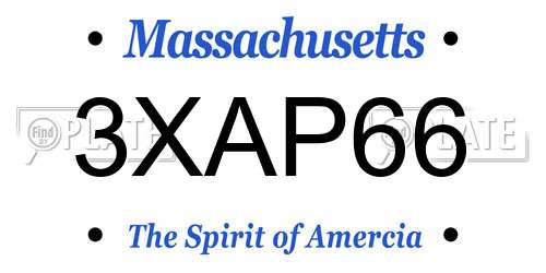 3XAP66 Massachusetts License Plate